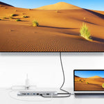 محول HUB 11 في 1 RJ45 + 87 واط PD + SD/TF + USBx3 + HDMI + VGA + 3.5 مم AUX إلى Type-C، 11 في 1