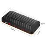 محطة شحن ذكية USB سريعة بقدرة 100 واط مع 15 منفذ وحامل للهاتف والتابلت WLX-815، قابس أمريكي 100 واط، قابس أوروبي 100 واط، قابس بريطاني 100 واط، قابس أسترالي 100 واط
