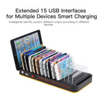 محطة شحن ذكية USB سريعة بقدرة 100 واط مع 15 منفذ وحامل للهاتف والتابلت WLX-815، قابس أمريكي 100 واط، قابس أوروبي 100 واط، قابس بريطاني 100 واط، قابس أسترالي 100 واط