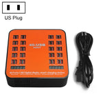 محطة شحن ذكية USB بقدرة 200 واط مع 40 منفذ وشاشة رقمية WLX-840، AC100-240V، قابس أمريكي (أسود+برتقالي)، قابس أمريكي