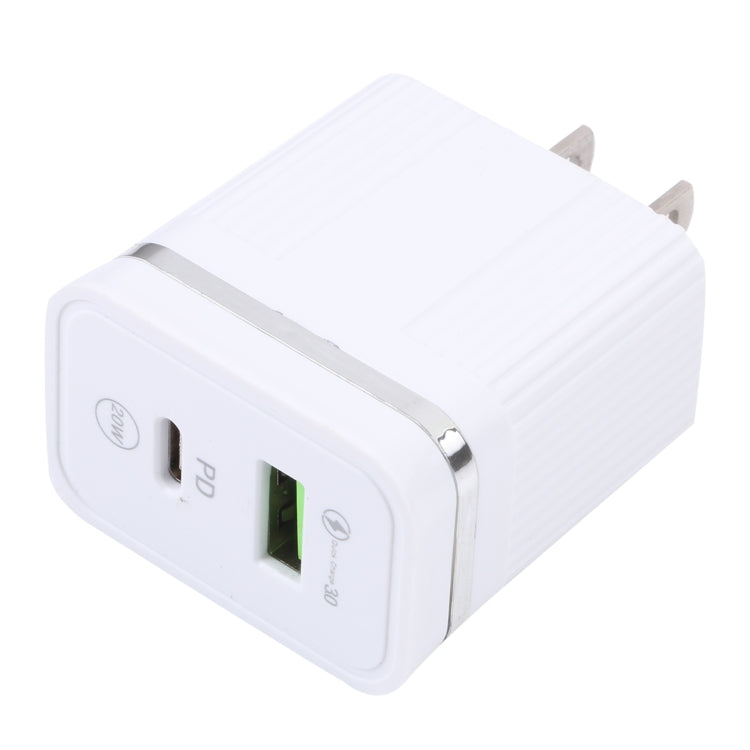 شاحن سريع متعدد الوظائف USB بقوة 20 واط PD + QC3.0، قابس أمريكي