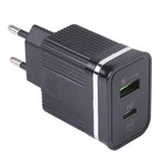 46-A2C2 20 واط PD + QC3.0 شاحن متعدد الوظائف USB سريع، قابس EU، قابس EU