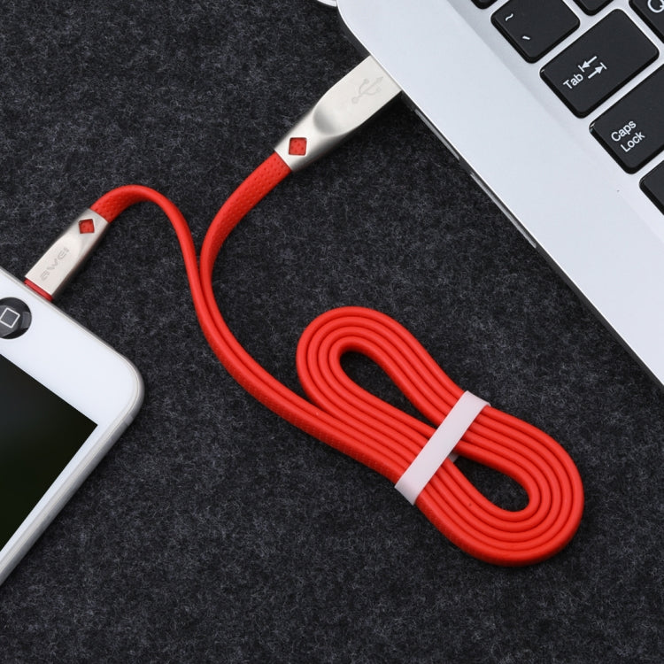 AWEI CL-95 كابل بيانات شحن سريع محمول TPE + سبائك الألمنيوم USB إلى 8 بن، 2A، الطول: 1 متر