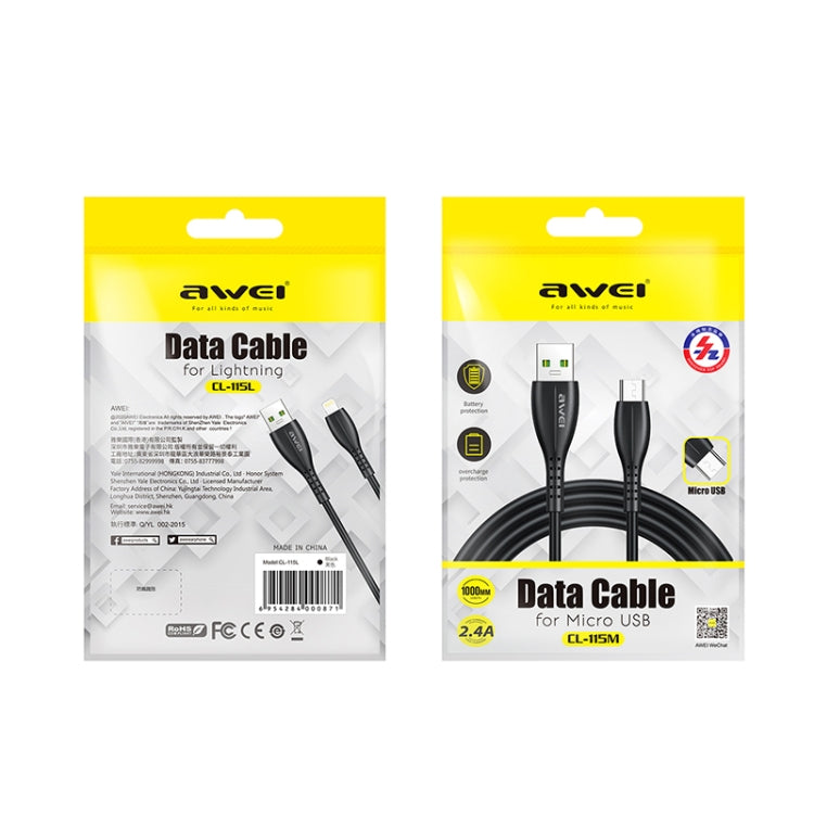 كابل شحن USB إلى 8 دبابيس بطول 1 متر 2.4A من awei CL-115L