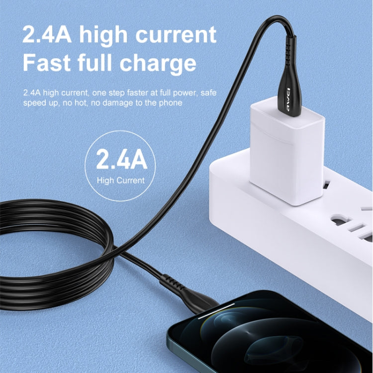 كابل شحن USB إلى 8 دبابيس بطول 1 متر 2.4A من awei CL-115L