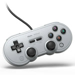يد تحكم لعبة سلكية USB من 8Bitdo SN30 PRO لوحدة Swith / Steam / الكمبيوتر، SN30 PRO سلكي (رمادي)