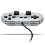 يد تحكم لعبة سلكية USB من 8Bitdo SN30 PRO لوحدة Swith / Steam / الكمبيوتر، SN30 PRO سلكي (رمادي)