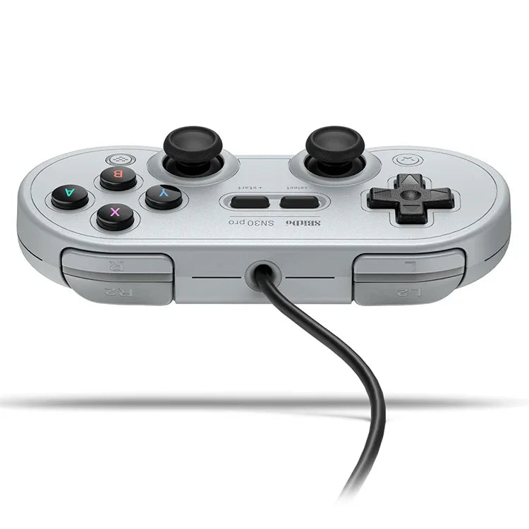 يد تحكم لعبة سلكية USB من 8Bitdo SN30 PRO لوحدة Swith / Steam / الكمبيوتر، SN30 PRO سلكي (رمادي)