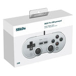 يد تحكم لعبة سلكية USB من 8Bitdo SN30 PRO لوحدة Swith / Steam / الكمبيوتر، SN30 PRO سلكي (رمادي)