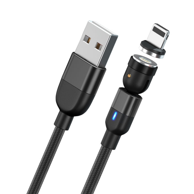 كابل شحن ومزامنة بيانات مغناطيسي دوار 540 درجة USB إلى 8 بن، طول 2 متر، 3 أمبير