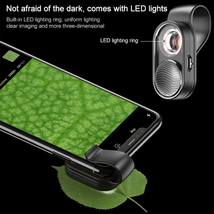 ميكروسكوب هاتف ذكي APEXEL APL-MS001 بتكبير 100X مع ضوء LED، APL-MS001