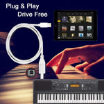 كابل بيانو / بيانو إلكتروني 1 متر 8 دبابيس إلى ذكر Type-B، كابل محول MIDI، 8 دبابيس