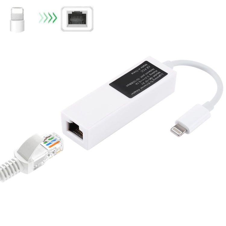 كابل محول شبكة إيثرنت LAN NK107A1 8 دبابيس إلى RJ45 لسلسلة iPhone / iPad، الطول الكلي: 16 سم