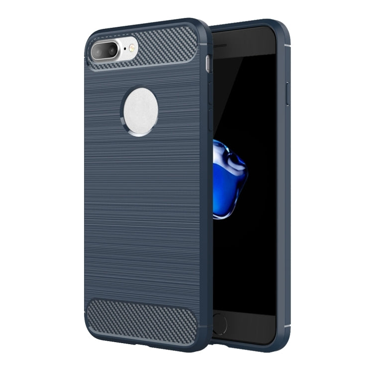 For iPhone 8 Plus Brushed Texture Fiber TPU Rugged Armor Protective Case, For iPhone 8 Plus