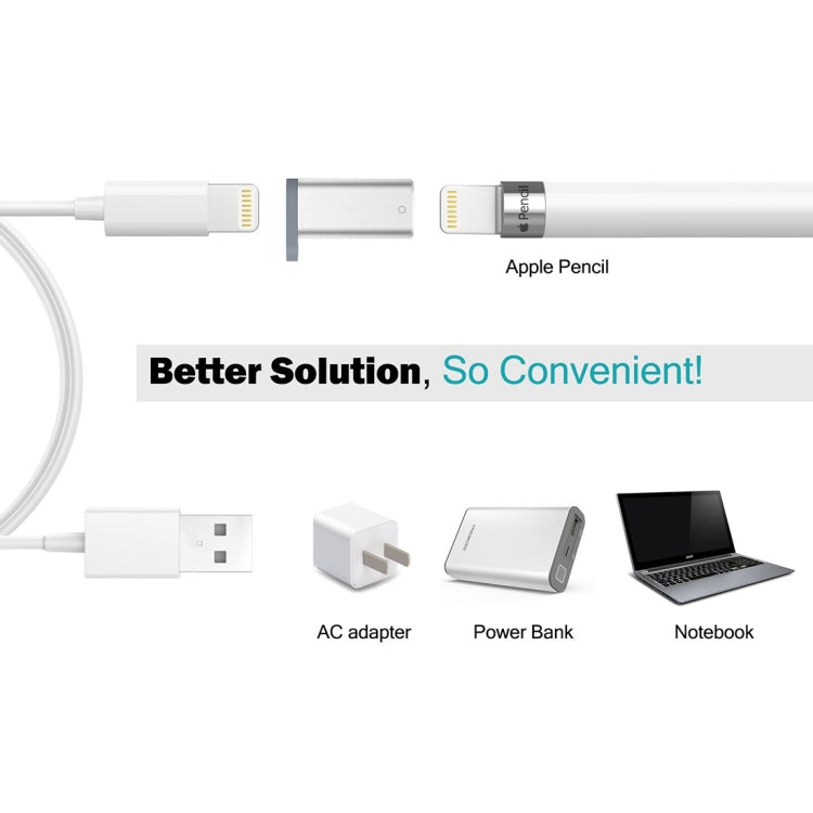 محول شاحن Apple Pencil بغطاء من الألمنيوم لطراز iPad Pro