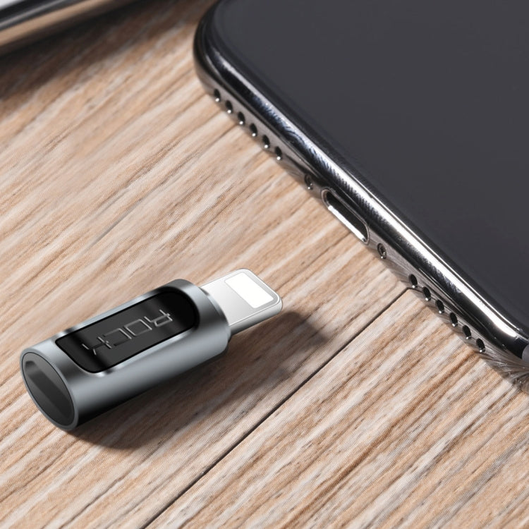 محول سماعة أذن محمول ROCK 2.1A من USB-C/تايب-سي إلى 8 دبابيس