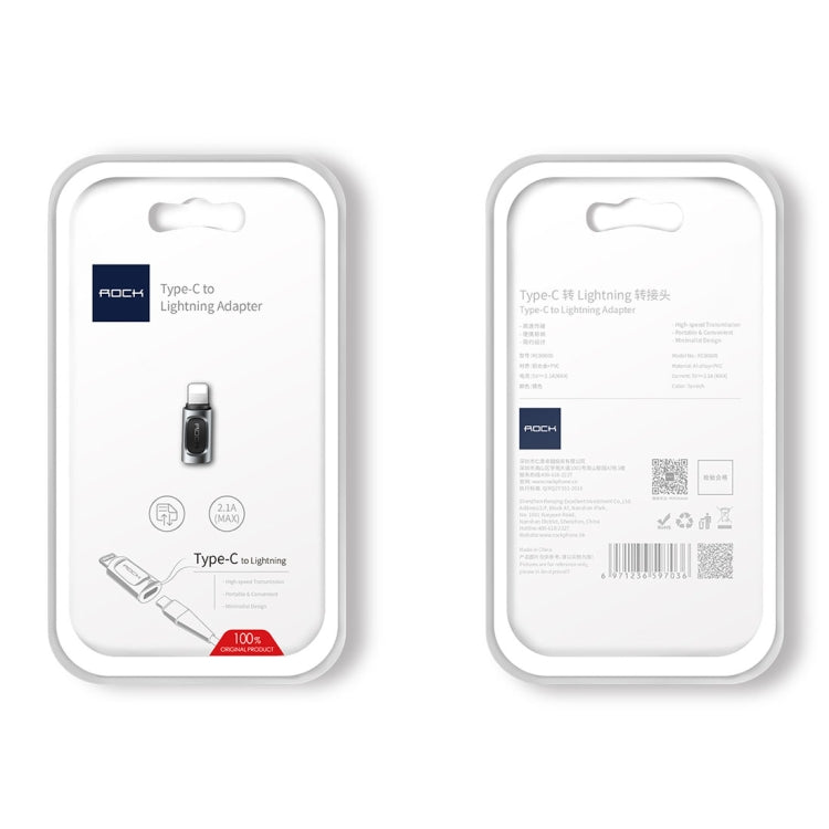 محول سماعة أذن محمول ROCK 2.1A من USB-C/تايب-سي إلى 8 دبابيس