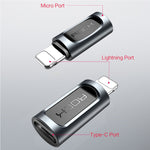 محول سماعة أذن محمول ROCK 2.1A من USB-C/تايب-سي إلى 8 دبابيس