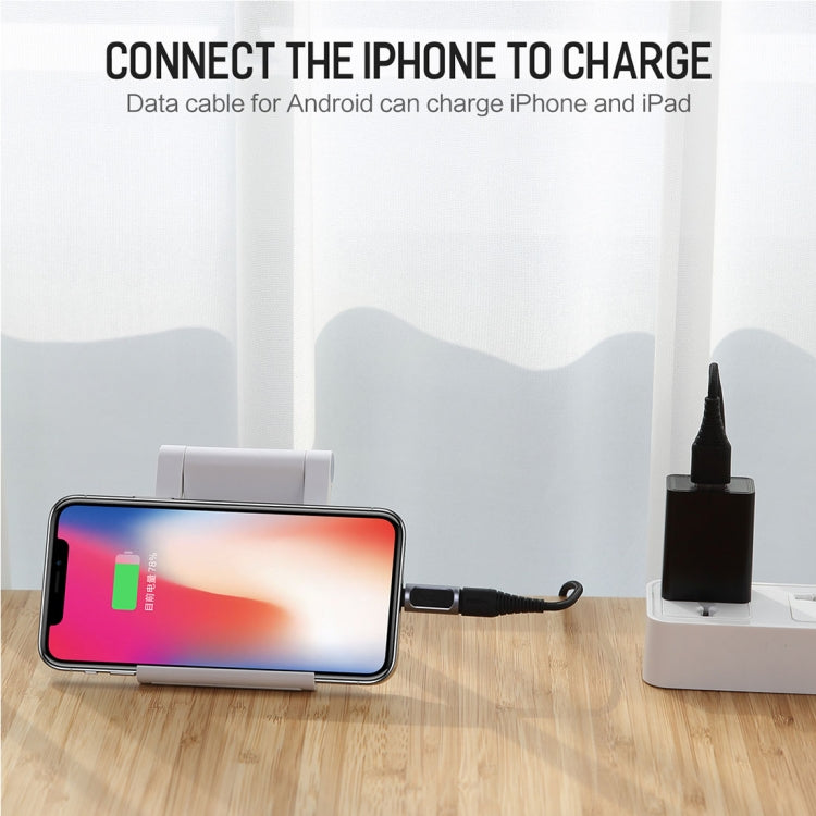 محول سماعة أذن محمول ROCK 2.1A من USB-C/تايب-سي إلى 8 دبابيس