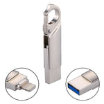 ذاكرة فلاش على شكل سلسلة مفاتيح 2 في 1 USB 2.0 و 8 دبابيس بسعة 32 جيجابايت، RQW-10F