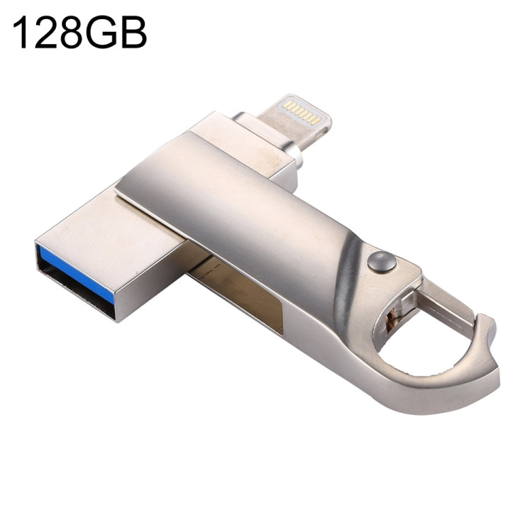 ذاكرة فلاش على شكل سلسلة مفاتيح 2 في 1 USB 2.0 و 8 دبابيس بسعة 128 جيجابايت، RQW-10F