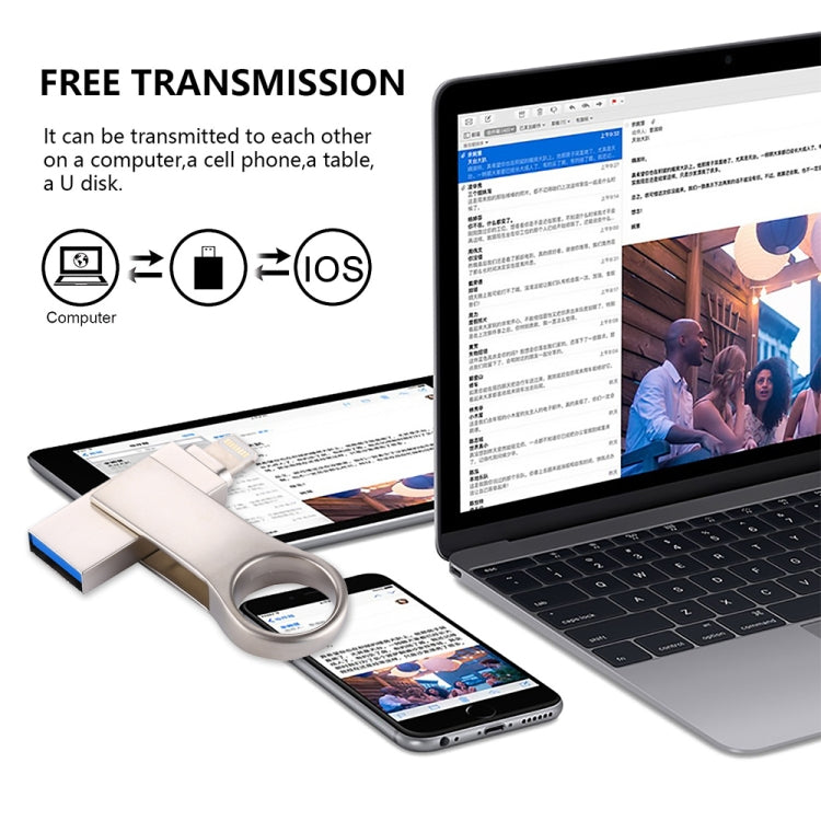 RQW-10D فلاش درايف 2 في 1 USB 2.0 و 8 بن بسعة 128 جيجابايت، RQW-10D