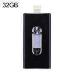 RQW-02 فلاش درايف 3 في 1 USB 2.0 و 8 بن وميكرو USB بسعة 32 جيجابايت، RQW-02 أسود