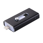 محرك فلاش USB 2.0 و8 Pin وMicro USB 3 في 1 بسعة 64GB، RQW-02 أسود