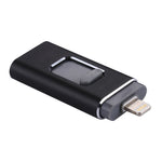 محرك فلاش USB 2.0 و8 Pin وMicro USB 3 في 1 بسعة 32GB، easyflash RQW-01B أسود