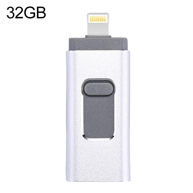 ذاكرة فلاش easyflash RQW-01B 3 في 1 USB 2.0 و 8 دبابيس و Micro USB بسعة 32GB، RQW-01B فضي