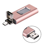 ذاكرة فلاش easyflash RQW-01B 3 في 1 USB 2.0 و 8 Pin و Micro USB بسعة 64 جيجابايت، RQW-01B ذهبي وردي