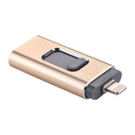 ذاكرة فلاش easyflash RQW-01B 3 في 1 USB 2.0 و 8 دبابيس و Micro USB بسعة 128GB، RQW-01B ذهبي