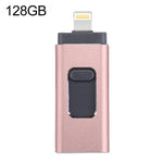 ذاكرة فلاش easyflash RQW-01B 3 في 1 USB 2.0 و 8 دبابيس و Micro USB بسعة 128GB، RQW-01B وردي ذهبي