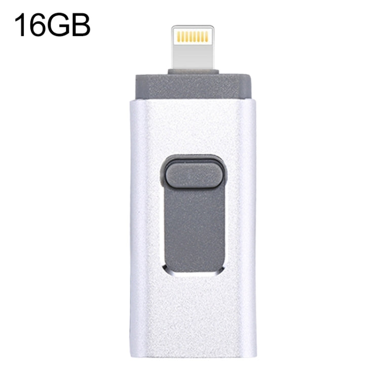 محرك فلاش USB 2.0 و8 Pin وMicro USB 3 في 1 بسعة 16GB، easyflash RQW-01B أسود، ذهبي، روز جولد، فضي
