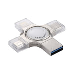 ذاكرة فلاش RQW-11S 4 في 1 USB 2.0 و 8 دبابيس و Micro USB و USB-C / Type-C بسعة 128GB، RQW-11S