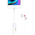 محول شحن واستماع 8 Pin أنثى + 3.5 مم صوت أنثى إلى 8 Pin ذكر