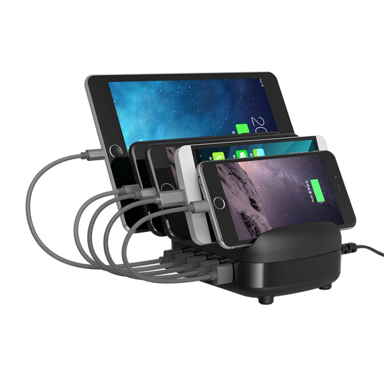 محطة شحن ذكية ORICO DUK-5P بقوة 40W مع 5 منافذ USB وحامل للهاتف والتابلت، قابس الاتحاد الأوروبي
