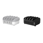 محطة شحن ذكية ORICO DUK-5P بقوة 40W مع 5 منافذ USB وحامل للهاتف والتابلت، قابس الاتحاد الأوروبي