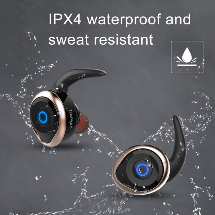 سماعة رأس رياضية AWEI T1 مقاومة للماء بمعيار IPX4، بلوتوث لاسلكي V4.2 ستيريو، تدعم TWS، T1