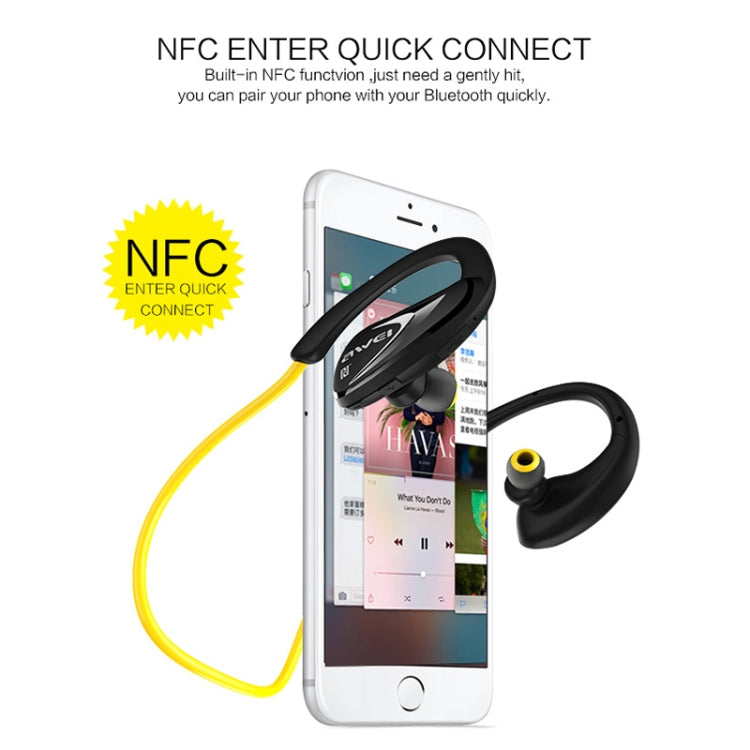 سماعة أذن رياضية مقاومة للماء AWEI A880BL بتقنية البلوتوث CSR4.1 ستيريو لاسلكية مع وظيفة NFC، A880BL
