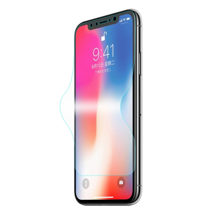 ENKAY Hat-Prince واقي شاشة كامل 3D بسماكة 0.1 مم فيلم هيدروجيل مقاوم للانفجار لهاتف iPhone XS، مادة TPU+TPE+PET، iPhone XS