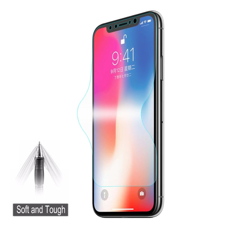 ENKAY Hat-Prince واقي شاشة كامل 3D بسماكة 0.1 مم فيلم هيدروجيل مقاوم للانفجار لهاتف iPhone XS، مادة TPU+TPE+PET، iPhone XS