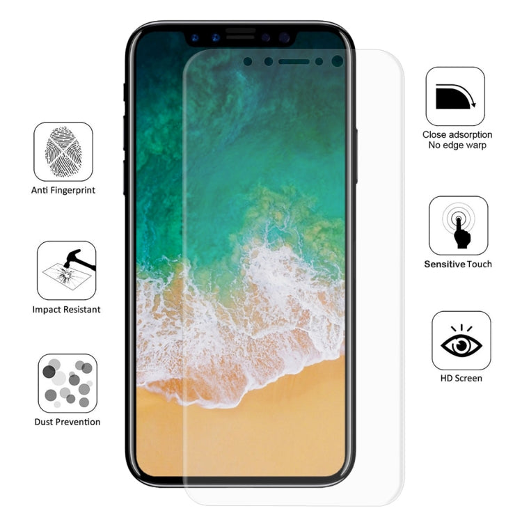 ENKAY Hat-Prince واقي شاشة كامل 3D بسماكة 0.1 مم فيلم هيدروجيل مقاوم للانفجار لهاتف iPhone XS، مادة TPU+TPE+PET، iPhone XS