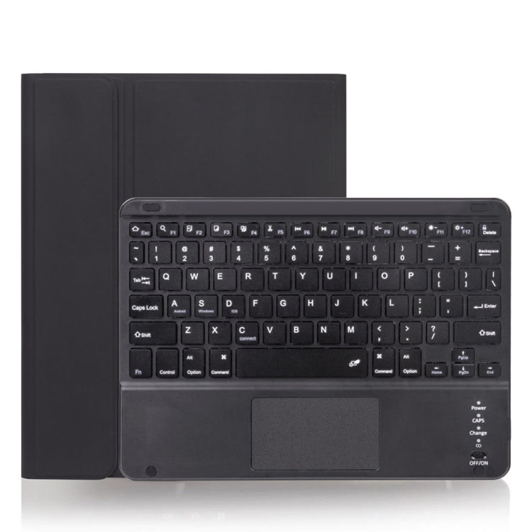 غطاء لوحي X-11BC من الجلد بنسيج عادي مع لوحة مفاتيح Bluetooth قابلة للفصل لجهاز iPad Pro مقاس 11 بوصة 2020 / 2018، مع لوحة لمس وفتحة قلم