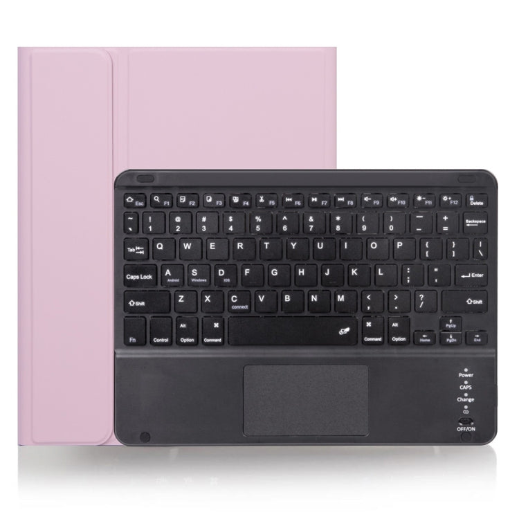 غطاء لوحي X-11BC من الجلد بنسيج عادي مع لوحة مفاتيح Bluetooth قابلة للفصل لجهاز iPad Pro مقاس 11 بوصة 2020 / 2018، مع لوحة لمس وفتحة قلم