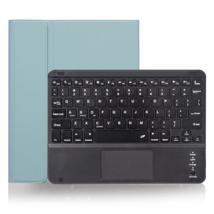 غطاء لوحي X-11BC من الجلد بنسيج عادي مع لوحة مفاتيح Bluetooth قابلة للفصل لجهاز iPad Pro مقاس 11 بوصة 2020 / 2018، مع لوحة لمس وفتحة قلم