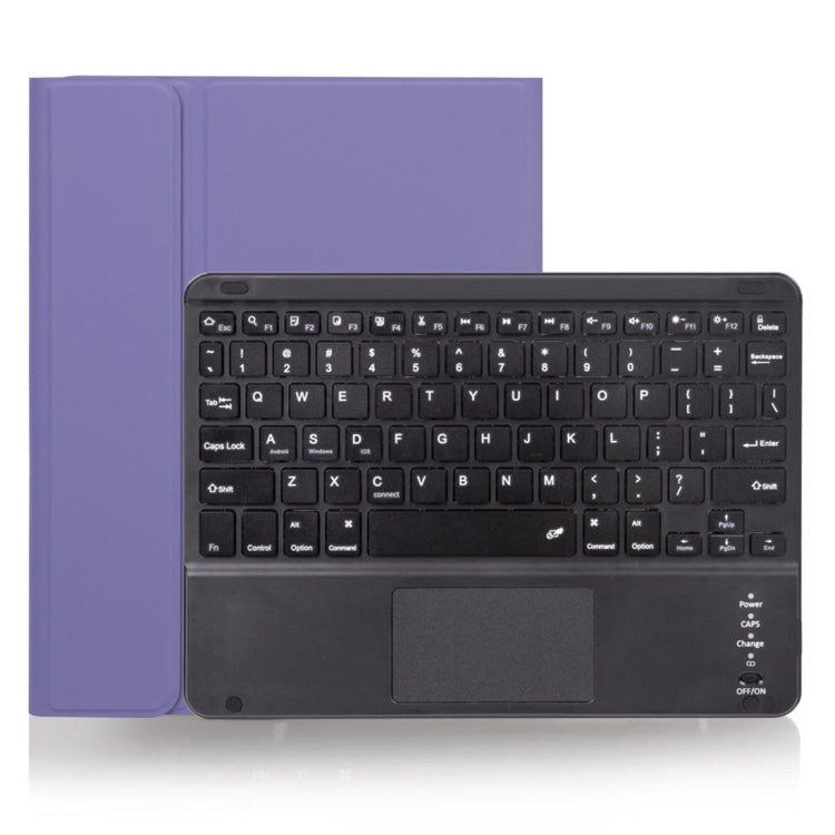 غطاء لوحي X-11BC من الجلد بنسيج عادي مع لوحة مفاتيح Bluetooth قابلة للفصل لجهاز iPad Pro مقاس 11 بوصة 2020 / 2018، مع لوحة لمس وفتحة قلم