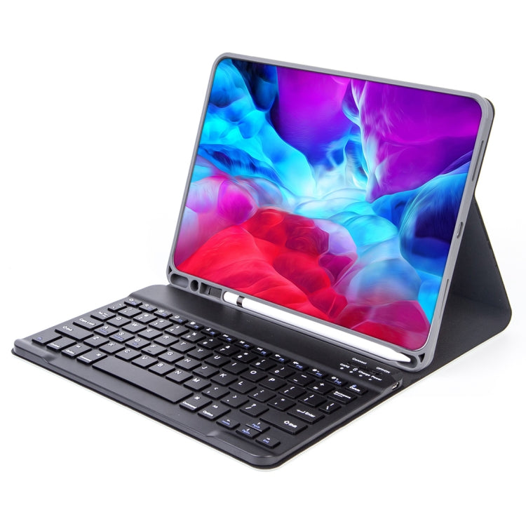 حافظة تابلت مع لوحة مفاتيح بلوتوث قابلة للفصل بنسيج سادة X-11B لجهاز iPad Pro 11 بوصة 2020 / 2018، مع فتحة قلم، لوحة مفاتيح سوداء