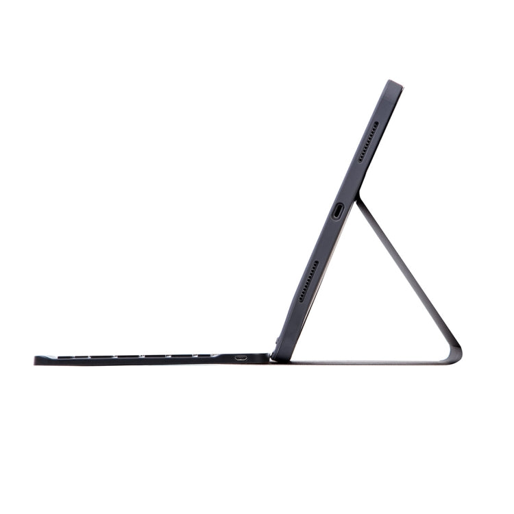 حافظة تابلت مع لوحة مفاتيح بلوتوث قابلة للفصل بنسيج سادة X-11B لجهاز iPad Pro 11 بوصة 2020 / 2018، مع فتحة قلم، لوحة مفاتيح سوداء