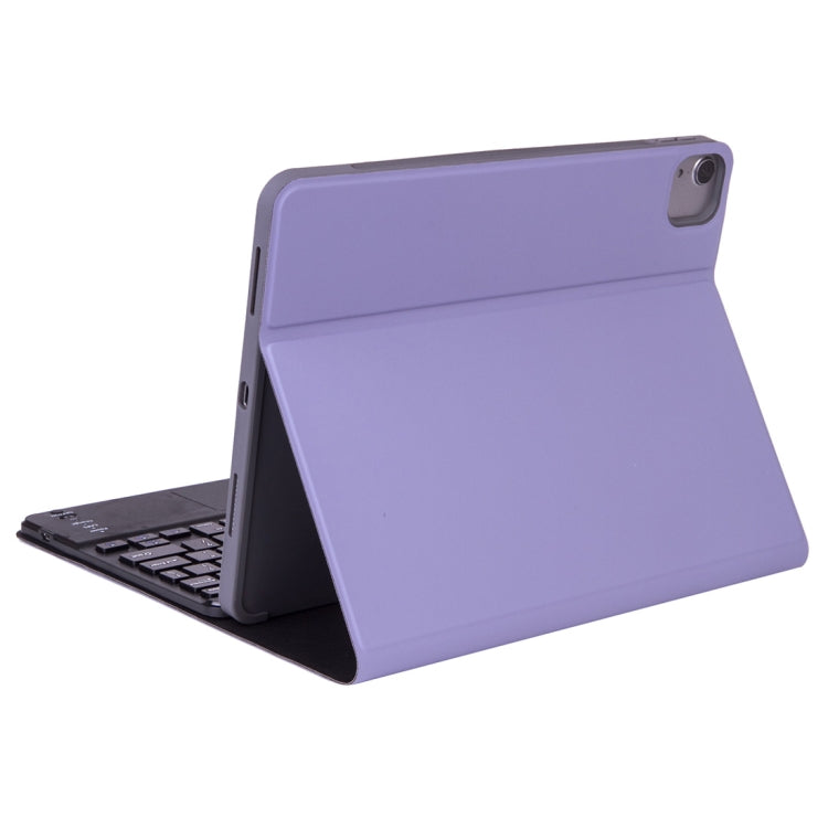 غطاء لوحي X-11BCS من الجلد بنسيج عادي مع لوحة مفاتيح Bluetooth قابلة للفصل لجهاز iPad Pro مقاس 11 بوصة 2020 / 2018، مع لوحة لمس وفتحة قلم وإضاءة خلفية
